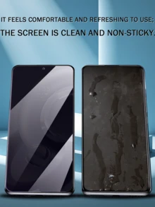 适用于小米 Redmi 系列的 4 片装钢化玻璃屏幕保护膜，防窥、防刮、防油、防碎裂、高清显示、触感顺滑、超薄设计、35° 隐私保护、精准贴合、易于安装、无气泡，智能手机配件 - 黑色 - 查看 6