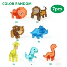 Colorful Window Magnetic Tiles Toy Accessories, Small Animal Dinosaur Zoo Puzzle, Children's Educational Magnetic Building Blocks, Creative Construction Toy, Suitable For New Year, Birthday, Holiday Gifts - Multicolor - View 9