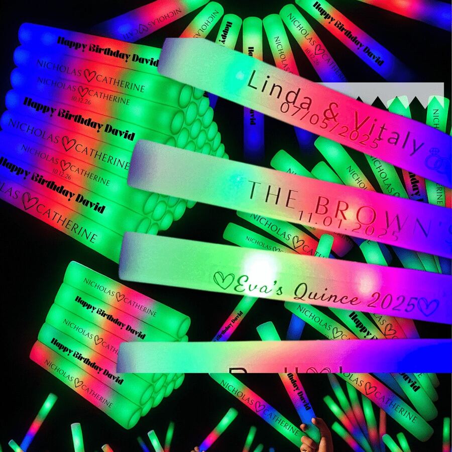 10pcs/20pcs 13.78 Inch LED Foam Glow Sticks With 3 Flashing Modes, Suitable For Wedding, Birthday, Music Festival, Carnival, New Year Gifts, Christmas Lighting Party Supplies - 20 que phát sáng bằng xốp màu trắng - Xem 1