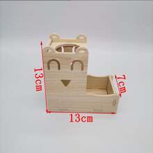 Wooden Hamster Swing Seesaw House, Small Villa Hideout Nest Toy For Hamsters, Gerbils, Parakeets, Pet Exercise Toy Set - Multicolor - View 15