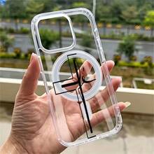 Funda para teléfono con estampado creativo cruzado, pieza única, hecha de material TPU + PC transparente, compatible con carga inalámbrica magnética, a prueba de golpes, resistente a rayones, compatible con iPhone 17 Pro Max/17/17 Pro/17/11/12/12 Pro/12 Plus/13/13 Pro/13 Plus/13 Pro Max/14/14 Plus/14 Pro/14 Pro Max/15/15 Plus/15 Pro/15 Pro Max/16/16 Plus/16 Pro/16 Pro Max/16e, S25 Ultra/S24 Plus/S23+/S22/A35/A55/A15/A16/A36/A56/A26/A54/S25 Edge - transparente - Ver 1