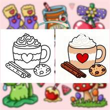 48 páginas - 230 g/m², Libro para colorear de comida adorable, estilo acogedor, elementos de tarro de sidra de manzana, esquema de color naranja y azul, dibujos sencillos, adecuado para artículos de papelería y útiles escolares, regalo perfecto para niñas, temporada de bodas, Día de la Madre - CHICA ACOGEDORA - Ver 7