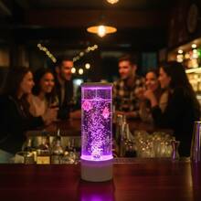 QUIGO Bubble Fish Lamp Aquarium Light | Color-Changing Mood Light | 3 Floating Fake Fish | Aesthetic Home Office Gaming Room Decor | Auto Color Change | Cool Gift Idea - White - View 7