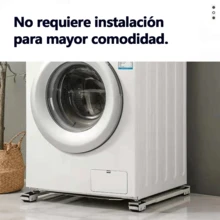 Soporte ajustable para lavadora, base para frigorífico, soporte móvil para persianas enrollables, estantería móvil, longitud ajustable y funcionamiento silencioso, equipado con ruedas para un desplazamiento suave, adecuado como base portátil para diversos electrodomésticos, estantería móvil ideal para frigoríficos y equipos de lavado, fácil montaje. - Plateado - Ver 9