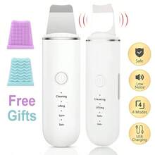 Ultrasonic Facial Cleansing Device - USB Rechargeable, Vibrating Face Blackhead Remover, Scraping Exfoliating Beauty Tool, Cost-Effective Skincare Device, Includes 2 Silicone Heads, 4 Modes, Perfect Tool For Blackhead Removal - Multicolor - View 13