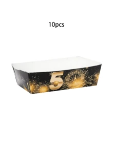10pcs/20pcs/50pcs 50th Birthday Paper Snack Boat Trays Black And Golden Cheers To 50 Years Old Birthday Party Disposable Nacho Boats Snack Serving Trays For Men Women Birthday Anniversary Wedding Event Festival Party Decorations - 50th Birthday - View 8