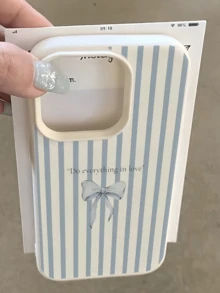 1 chiếc ốp lưng điện thoại TPU chống sốc tối giản họa tiết nơ trắng xanh, tương thích với iPhone 17, 16, 15, 14, 13, 12, 11 Pro Max, Air và các dòng khác, phiên bản quốc tế, không phải phiên bản nội địa. - Nhiều màu - Xem 1