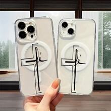 Funda para teléfono con estampado creativo cruzado, pieza única, hecha de material TPU + PC transparente, compatible con carga inalámbrica magnética, a prueba de golpes, resistente a rayones, compatible con iPhone 17 Pro Max/17/17 Pro/17/11/12/12 Pro/12 Plus/13/13 Pro/13 Plus/13 Pro Max/14/14 Plus/14 Pro/14 Pro Max/15/15 Plus/15 Pro/15 Pro Max/16/16 Plus/16 Pro/16 Pro Max/16e, S25 Ultra/S24 Plus/S23+/S22/A35/A55/A15/A16/A36/A56/A26/A54/S25 Edge - transparente - Ver 2