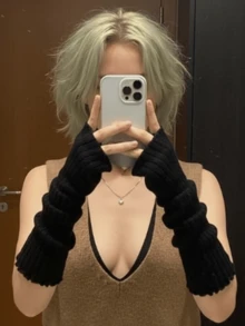 أغطية ذراع Y2K ، قفازات مفتوحة الأصابع مصنوعة من الأصواف مع فتحة للإبهام ، هاراجوكو - متعدد الألوان - مشاهدة 2