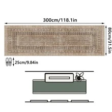 1pc Vintage Moroccan- Floral Striped Area Rug/Carpet/Doormat/Runner, Soft Washable Rug For Bathroom, Kitchen, Entryway, Hallway, Bedroom, Living Room, Versatile Home Decor - Multicolor - View 12
