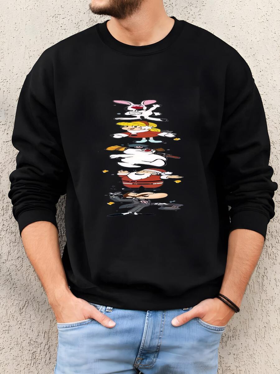 Hombres Vintage Helado El Muñeco De Nieve Sudadera De Navidad Sudadera - Negro - Ver 1