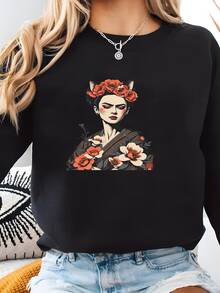 Women Sports Sweatshirts - Black - View 2
