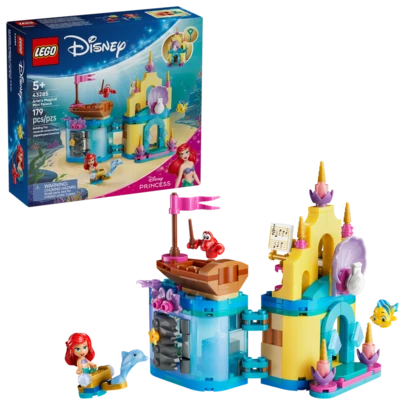 LEGO 积木（拼装积木）迪士尼公主系列小美人鱼爱丽儿的魔法宫殿儿童玩具拼装套装，适合5岁以上男孩女孩 - 迪士尼儿童礼物 43285