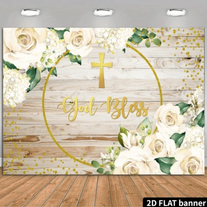 Phông nền phẳng 2D, 1 tấm, họa tiết mộc mạc gỗ trắng hoa, phông nền chụp ảnh em bé sơ sinh, tiệc mừng em bé chào đời.