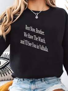 ® Descanso Ahora Camisa Hermano, Camisa, Nos Vemos En Camisa De Valhalla, Camisa De Apoyo, Justicia Para Charlie Sudadera - Negro - Ver 1