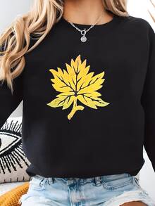 Women Plus Size Sports Sweatshirts - 黑色 - 查看 2