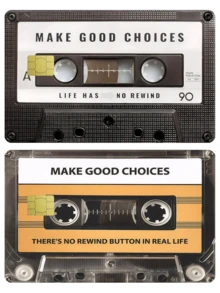 1pc Radio Style Credit Card Sticker, Inspirational Quote "MAKE GOOD CHOICES, LIFE HAS NO REWIND", PVC Material Anti-Fingerprint Anti-Scratch, Suitable For Men And Women, Couples, For SIM Card, Bank Card, Credit Card, Transportation Card, Student ID Card DIY - Multicolor - View 7