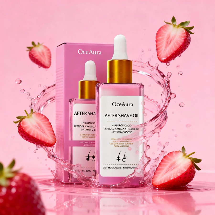 Strawberry Scented Hair Removal After-Shave Care Essential Oil. Gentle Ingredients Moisturize, Nourish, Soothe And Smooth The Skin-Valentines Gifts,Birthday,Gifts For Women,Unique Gift,Perfect Gift,Dad Gift,Boyfriend Gift,Birthday Gift,Premium Gift Set - 粉色 - 查看 1