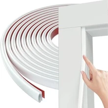 1 pieza Tira de sellado en forma de D de 6m/236,22 pulgadas, cortable a medida, para prevención de polvo, fácil instalación - Multicolor - Ver 2