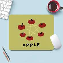 苹果方形鼠标垫，可爱艺术迷你桌面垫，办公桌配件，小巧鼠标垫，适用于游戏、办公和学习，橡胶底座键盘垫，可作为圣诞节和情人节礼物送给女性、男性和朋友，尺寸为9.45*7.87英寸。 - 彩色 - 查看 4