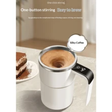 Taza con control de temperatura digital y agitación automática, taza de café con agitación magnética automática y pantalla de temperatura, botella de agua para viajes, apta para polvo de proteínas, leche, chocolate, moca y otras bebidas - Multicolor - Ver 5