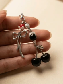 1 件 Y2K 红色樱桃手机挂绳装饰，樱桃吊坠适用于手机带和配件，耳机吊坠装饰 - 紅色 - 查看 8