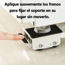Soporte ajustable para lavadora, base para frigorífico, soporte móvil para persianas enrollables, estantería móvil, longitud ajustable y funcionamiento silencioso, equipado con ruedas para un desplazamiento suave, adecuado como base portátil para diversos electrodomésticos, estantería móvil ideal para frigoríficos y equipos de lavado, fácil montaje. - Plateado - Ver 5