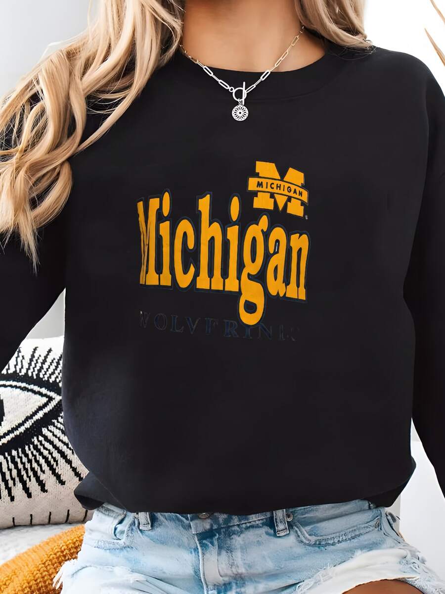 Women Plus Size Sports Sweatshirts - Black - View 1