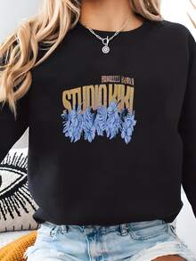 Women Sports Sweatshirts - 黑色 - 查看 2