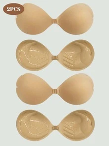 2/1pc Of Invisible Thickened Push-Up Palm Cup Nipple Adhesive Bra (With Extended Shoulder Straps 3CM Thickened) - Multicolor - View 17