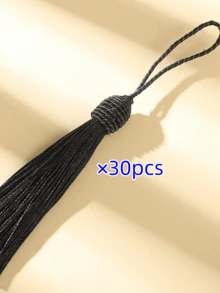 6/10/30入 絲綢流蘇，衣飾配件，DIY流蘇裝飾，流蘇吊飾，流蘇裝飾品，帽子流蘇 - 黑色 - 查看 11