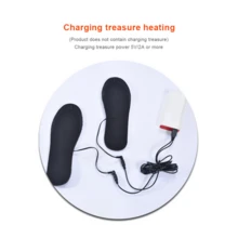 Plantillas eléctricas USB calentables para esquí deportes al aire libre, hombres y mujeres. Aumentan rápido la temperatura en invierno frío (40-50℃), no se congelan. Lavables y cortables, ajustables para tallas 41-46. Con cable USB, mantienen los pies cálidos durante actividades deportivas. Ideales para esquí y deportes invernales, combinan comodidad y funcionalidad. - Negro - Ver 1