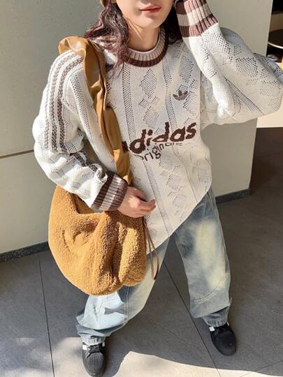  adidas originals 三葉草 品牌標誌經典單肩包女款