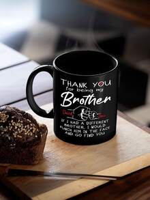 1 كوب مخصص باسم، كوب قهوة سيراميك مخصص باسم الأخ، كوب أسود مخصص، أدوات شرب شخصية هدية لأخ أم أب، العائلة والمكتب لاستخدام يومي، طباعة على الوجهين، موضوع الأخ، نمط تذكاري، كوب تذكاري دافئ ومضحك، هدية عيد ميلاد، هدية عيد الأب، هدية عيد الأم
