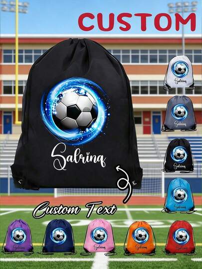 En anpassningsbar sportficka med dragsko och ett personligt namn eller julmeddelande. Anpassa din egen väska. Det här är en ryggsäck som är mycket lämplig för flickor, tonåringar, pojkar och flickor för dagligt bruk, utflykter, resor, sport, simning, klättring och utomhusbruk. Lämplig för jul, Thanksgiving, skolstart, arbetsplats, arbete och pendling. Perfekt present. Perfekt för julföräldrar, kollegor, klasskamrater. Minnesvärd väska.