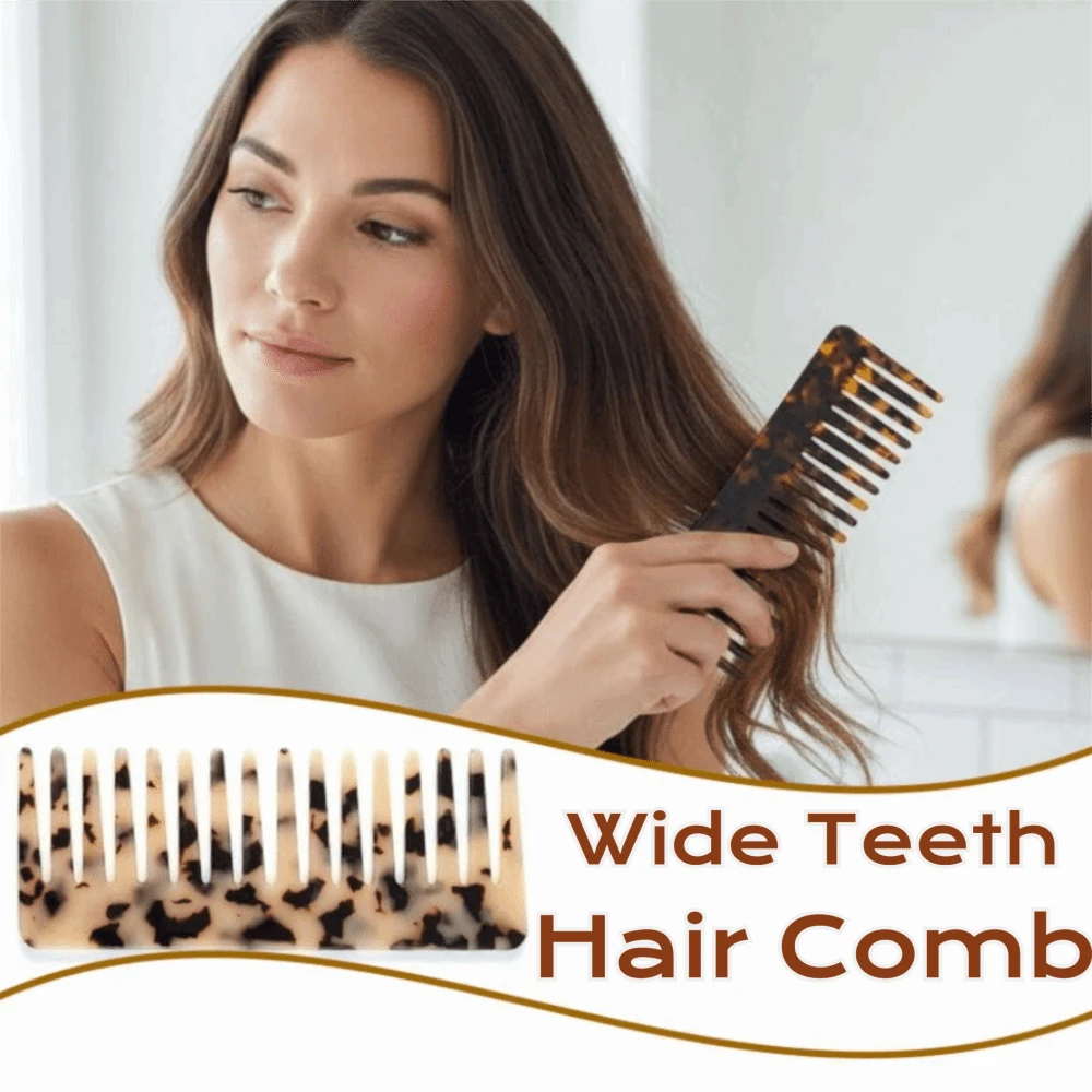 Wide Teeth Hair Comb Acetate Hair Combs Anti-Static Massage Hair Brush Hairdressing Salon Styling Traveling Accessories Hair Styling Tool - Multicolor - View 1