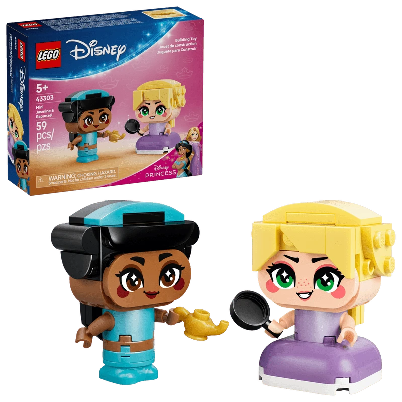 LEGO Bloques de construcción de la serie Princesa - Juguetes de construcción en miniatura de la Princesa Jasmine y Rapunzel, adecuados para niñas y niños mayores de 5 años, regalo de princesa para niños
