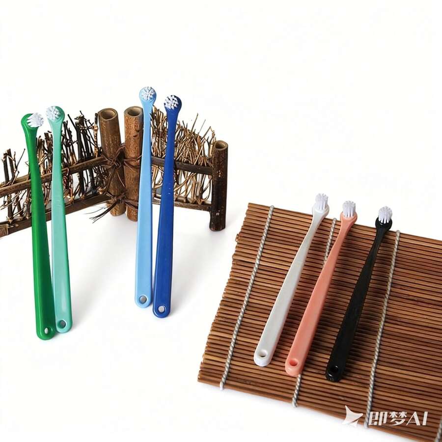 7pcs/Set Disposable Round Head Pet Toothbrush, Independent Packaging, Oral Cleaning, Pet Supplies - Multicolor - View 1