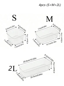 12/8/7/6/4/3/1件透明桌面抽屜收納盒，適合整理小物品，適用於化妝品、化妝工具與配件，可分類文具與日常用品，適合學生宿舍、房間裝飾、桌面收納、化妝品收納，節省空間 - 無色 - 查看 14