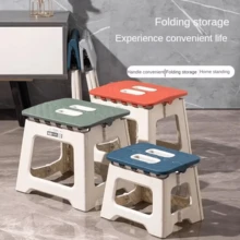 Portable Folding Chair - Lightweight And Portable Plastic, Suitable For Picnic/Camping/Fishing Beach, Lawn, Hiking Portable Travel Stool With Storage Bag, Must-Have For Students (Pink, Yellow, Blue, Gray, Green) - 珊瑚橙 - 查看 6