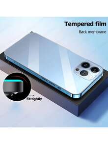 XINHONGYU 2片装高清高透钢化玻璃背膜，手机保护背膜钢化玻璃膜，兼容 17 Pro Max/17 Air/16E/16 Plus/16 Pro/16 Pro Max/15/14/13/12/11/X/8/7系列 - 無色 - 查看 7