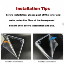 [2024 New Y-Fold] IPad Tablet Protective Case, Transparent Acrylic Anti-Bend Magnetic Sleep Cover, Black, Multi-Angle Stand + Built-In Pencil Slot, Suitable For Air/Pro/Mini Series, Scratch-Resistant High Transparency Back Cover