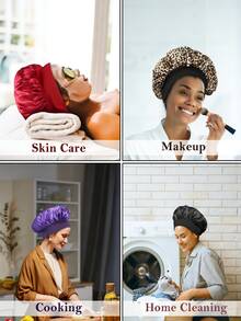 定制睡帽，女士睡帽，女士头带，适合睡眠、烹饪和居家使用。适合所有发质，可定制作为情人节礼物、新娘送礼会礼物、结婚礼物、生日礼物、教师节礼物、派对回礼、伴娘礼物、母亲节礼物、送给闺蜜、妈妈、妻子、女友的礼物。