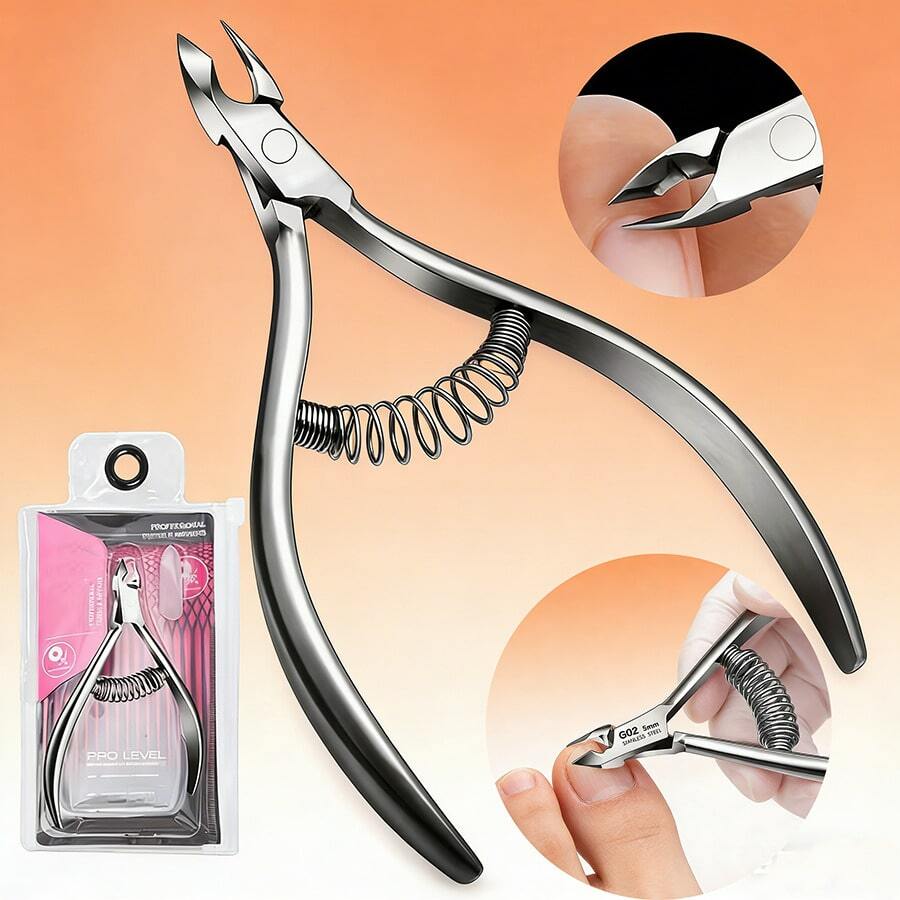 1pc Stainless Steel Silvery Dead Light Beige Pliers - Tool For Trimming Hand & Foot Dead Light Beige, Thorns & Nails, Multi-Functional As Cuticle Cutter & Trimmer, Rust-Resistant Metal For Durability, Sharp Precision Tips For Clean Cuts - Silver - View 1