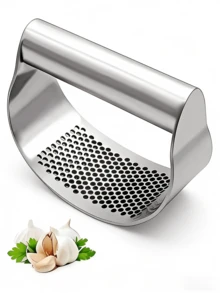 1pcs Kitchen Garlic Press, 2025 New Model Garlic Grinder With Peeling Function, Kitchen Garlic Mashing Tool (Silver Style A), Labor-Saving Kitchen Tool For Women, Christmas Gift - Silver - View 3