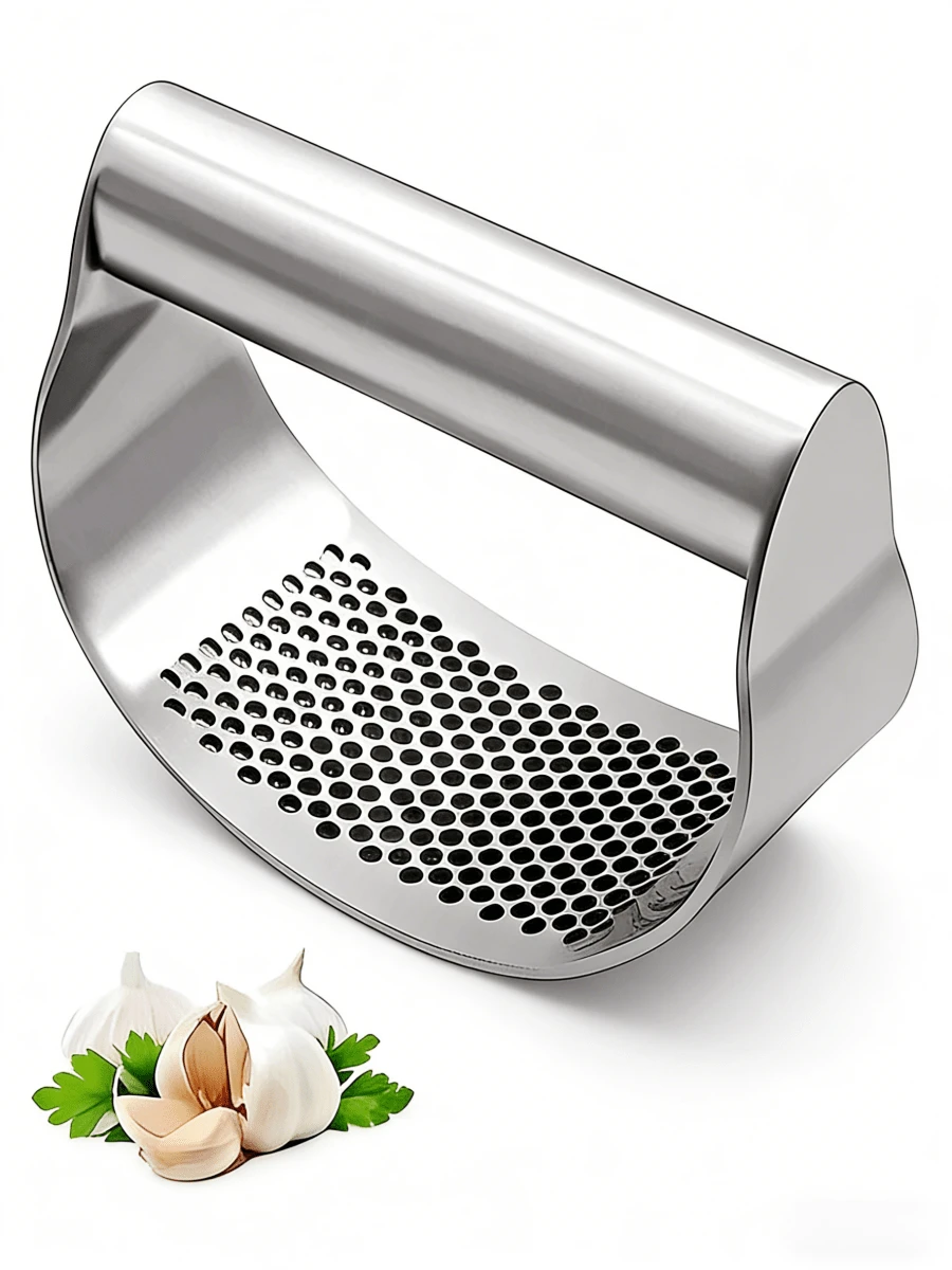 1pcs Kitchen Garlic Press, 2025 New Model Garlic Grinder With Peeling Function, Kitchen Garlic Mashing Tool (Silver Style A), Labor-Saving Kitchen Tool For Women, Christmas Gift - Bạc - Xem 1