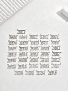 1PC Birth Year Number Pendant Necklace, Fashion Personalized Jewelry For Women & Men, Daily Wear Gift For Family And Friends - Silver - View 4