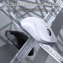 ATTACK SHARK A.JAZZ NJ07 Wireless Mouse, 67g Ultra-Light, Supports 2.4G/Bluetooth/USB-C 3 Connection Modes, 6-Level DPI Adjustment Up To 12800, 1000Hz Optical Sensor, Ergonomic Design, Long Battery Life, Suitable For PC - Multicolor - View 1