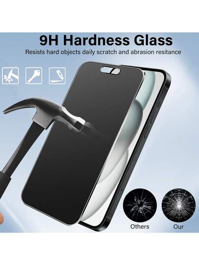 Yezodawee Protector de pantalla de vidrio templado mate con función anti-espionaje, diseñado para el 17 Pro Max, dureza 9H, diseño de cobertura completa, anti-huellas, anti-caídas, anti-reflejos. Adecuado para múltiples modelos de la serie M.