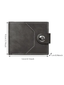 1pc Customized Unisex Wallet, Personalized With Initial Letter, Neutral Business Wallet, Snap Closure, Multiple Card Slots, Coin Pouch, Available In Black, Dark Brown, Light Brown, Suitable As Father's Day, Valentine's Day, Husband's Gift, Men's Gift - Multicolor - View 3